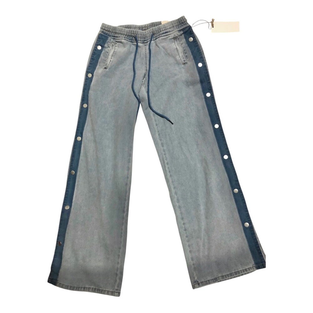 Austin Landing wide leg snap button‎ sides denim athletic pants size 7 brand new
